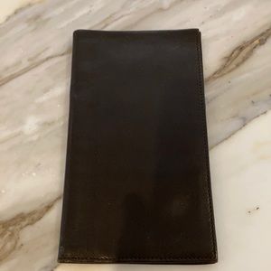 Men’s chocolate brown Italian leather wallet card case   Made in Italy